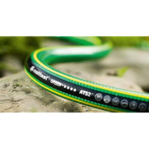 Cellfast Garden Hose Green ATS2 3/4" 50 m, Five-Layer Hose, Knots Resistant, Double Cross-Tricot Reinforcement, Anti-Twist, 15-121