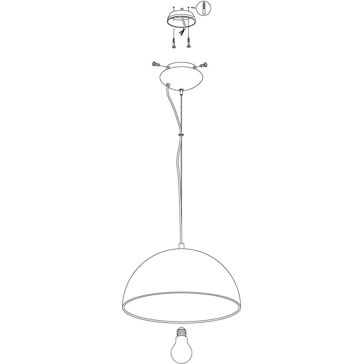 Eglo Gaetano 1 Pendant lamp, 1-Light Pendant lamp, Steel Hanging lamp, Colour: Black, Gold, Socket: E27, : 38 cm