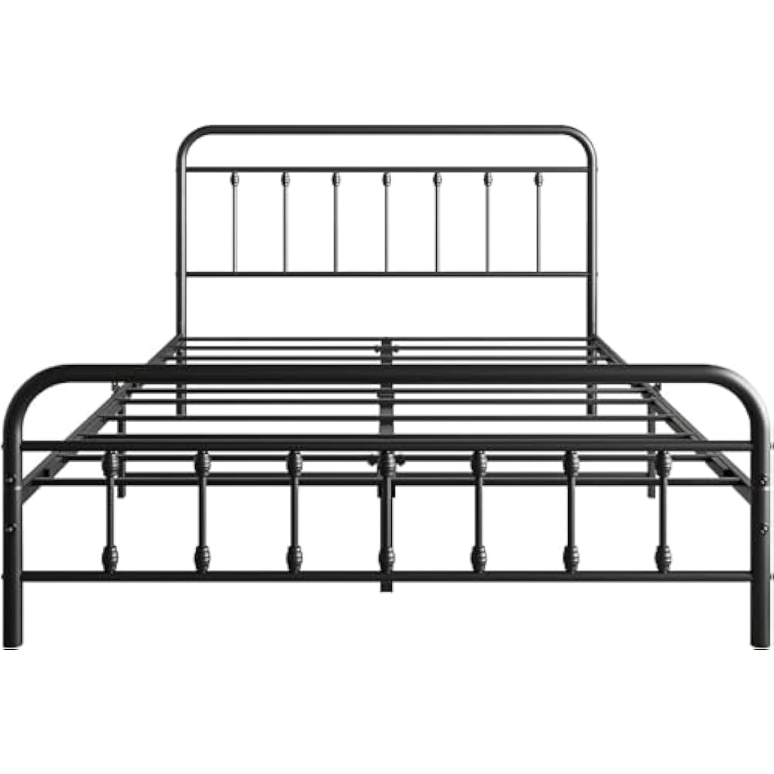 DUMEE King Size Bed Frame with Headboard and Footboard/Under Bed Storage, Metal Bed Frames King Size Mattress Base No Box Spring Needed, Enhanced Support Noise Free, Black