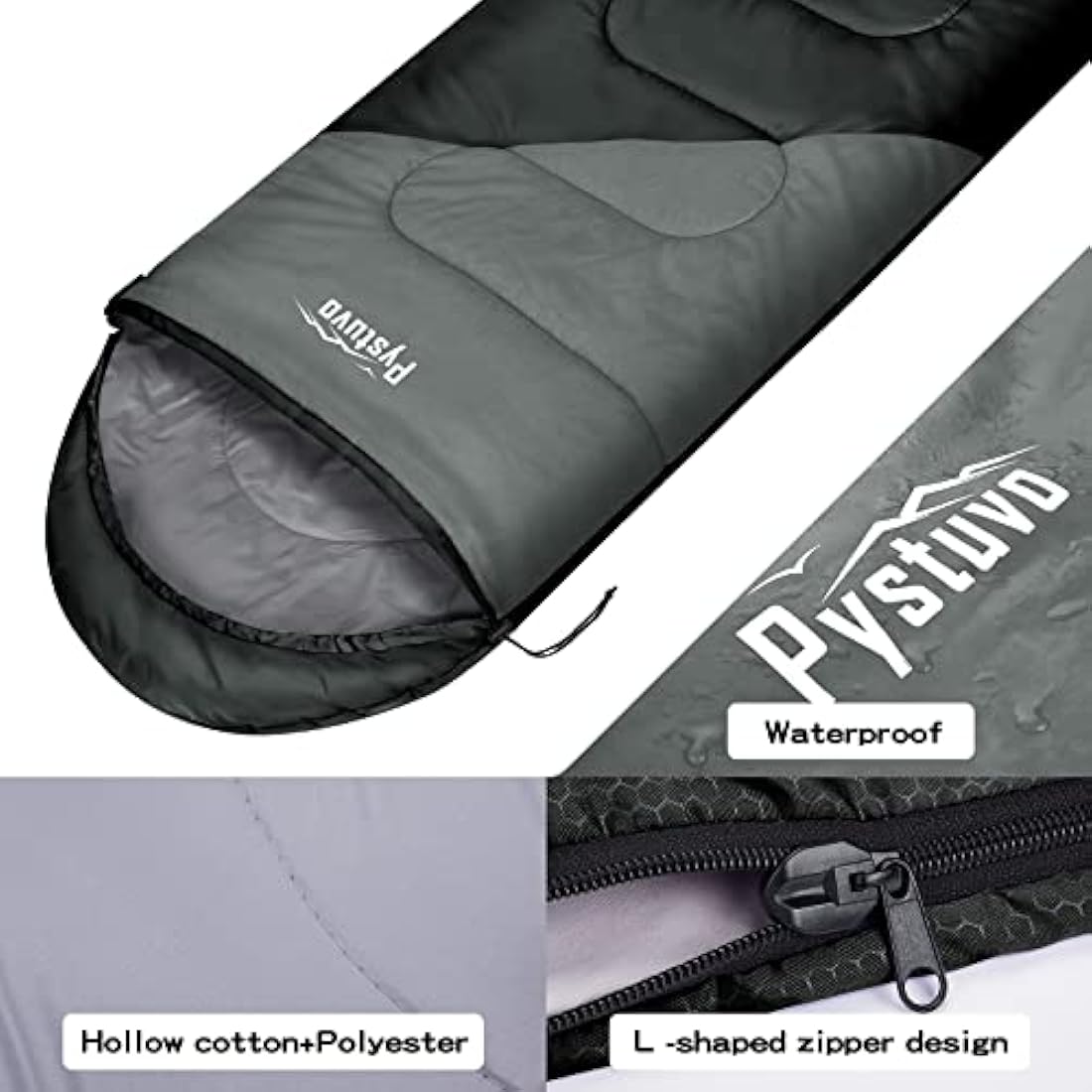 Pystuvo Sleeping Bag for Adults,4 Season Sleeping Bag,Lightweight,Waterproof Indoor & Outdoor Use,Comfortable Sleeping Sackfor Kids,Teens & Adults for Hiking,Backpacking and Camping