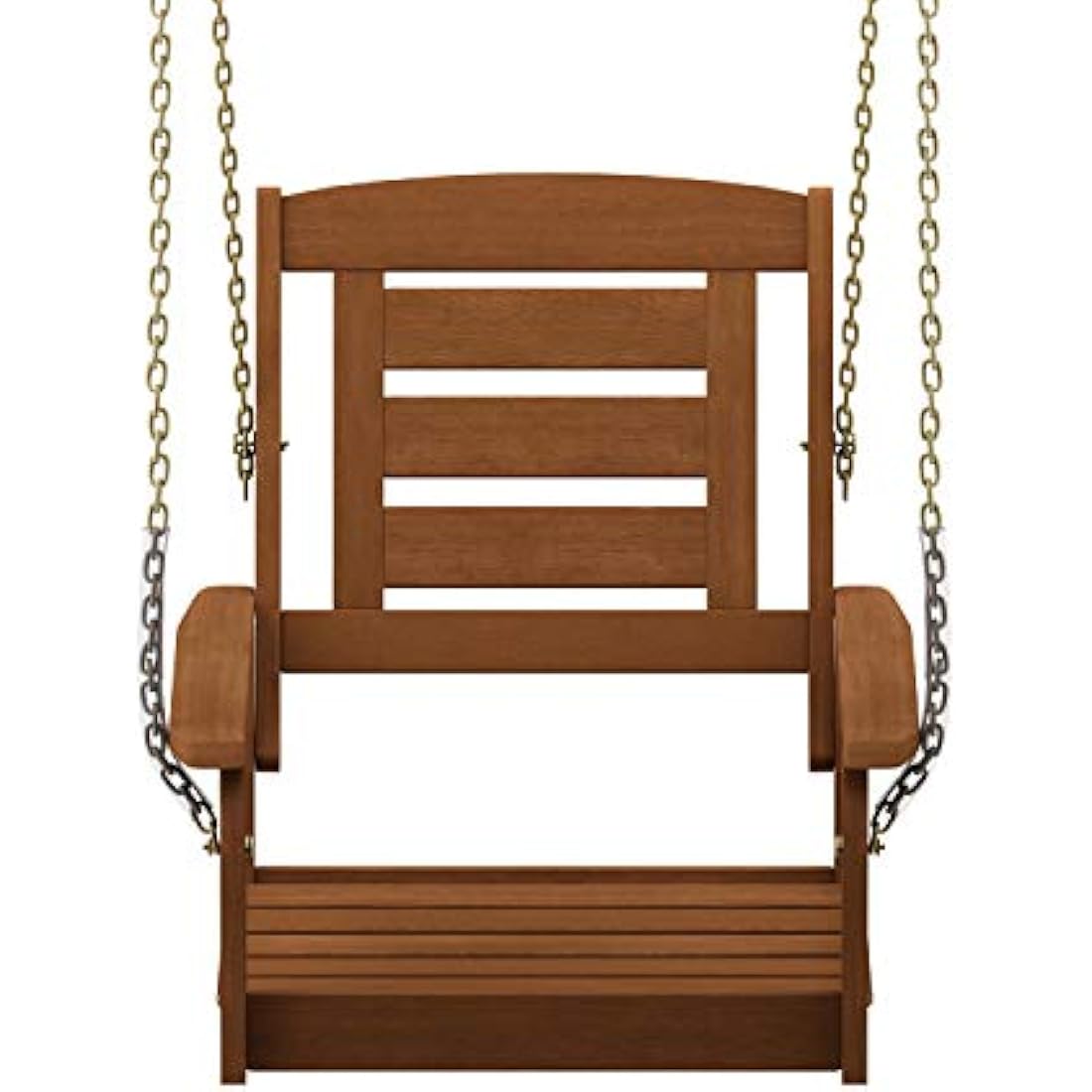 Furinno Tioman Hardwood Single Hanging Porch Swing with Chain, Natural