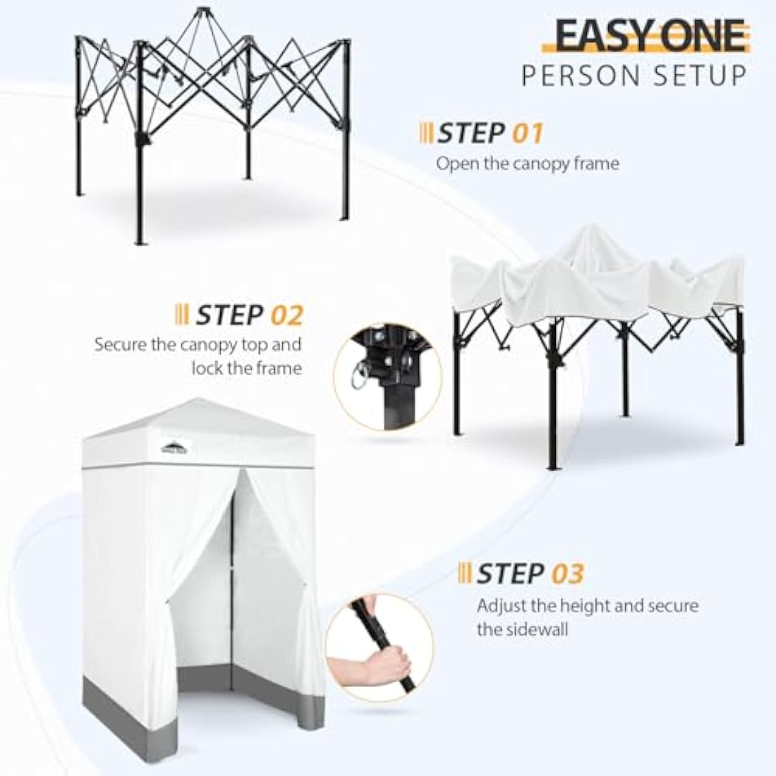 EAGLE PEAK Flex Ultra Compact 1.2m x 1.2m Pop-up Changing Room Canopy, Portable Privacy Cabana for Pool, Fashion Photoshoots, or Camping, White