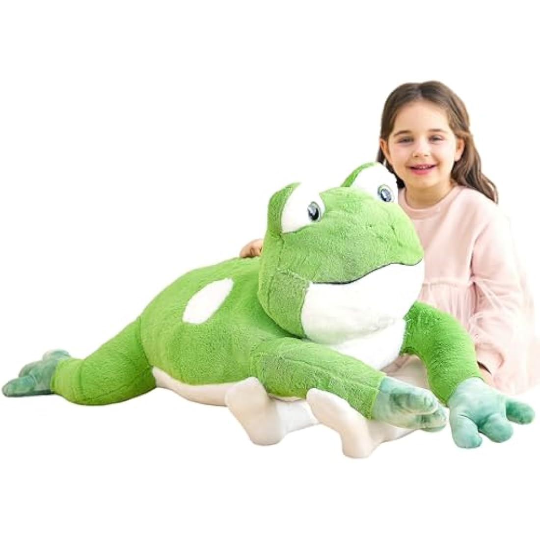 IKASA Giant Frog Stuffed Animal Plush Toys,78cm Soft Toy Large Cute Huge Big Size Jumbo Kawaii Fluffy Plushy Froggy Fat Plushie,Gifts for Kids