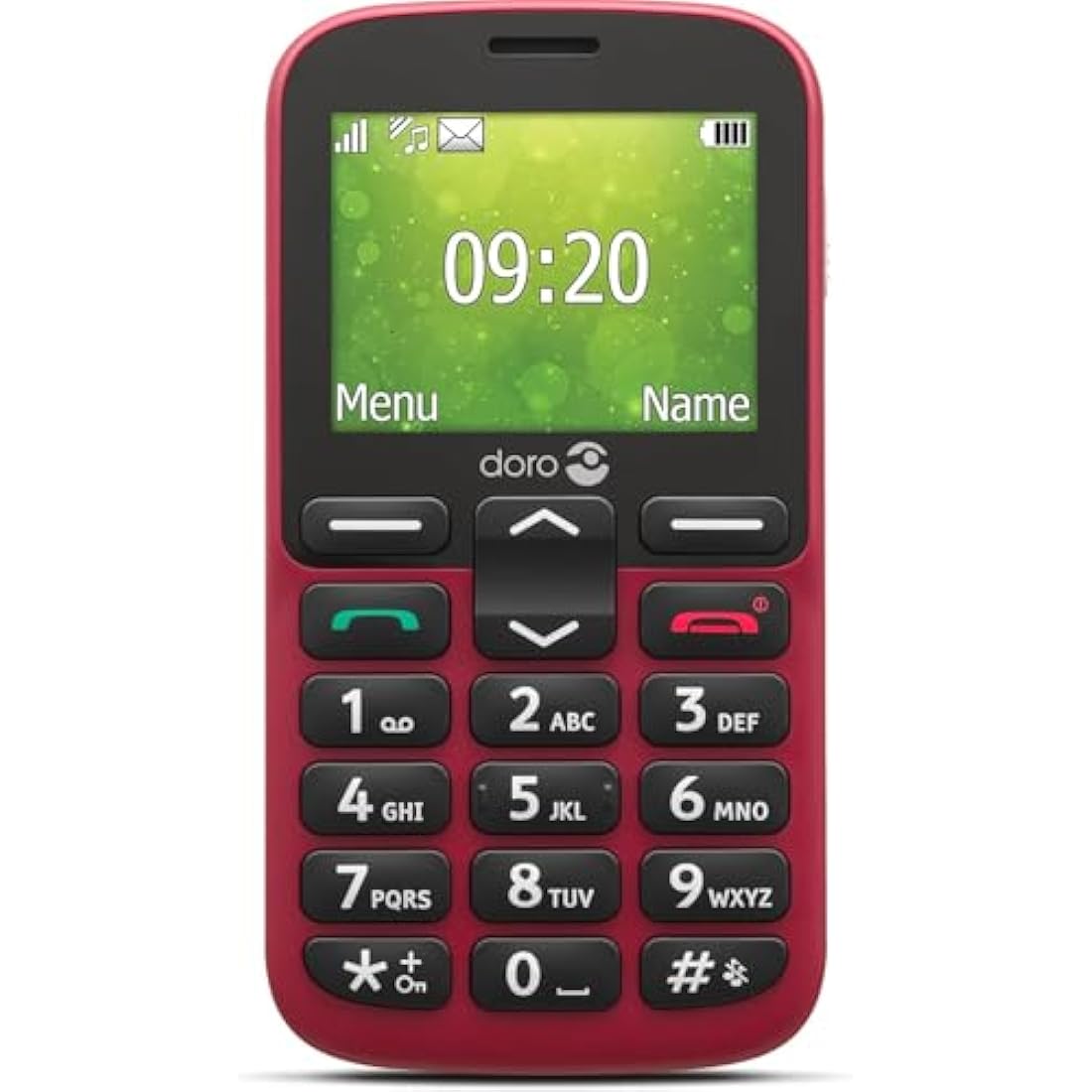 Doro 1380 Unlocked 2G Network ONLY Dual SIM Mobile Phone for Seniors with 2.4" Display, Camera and Assistance Button [UK and Irish Version] (Red)