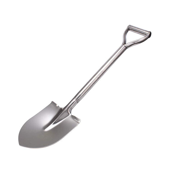 LUBAN Stainless Steel Shovel Length:80 Round Metal Shovel with D Handle Stainless Steel Spade Shovel Pointed Blade Gardening Camping Transplant