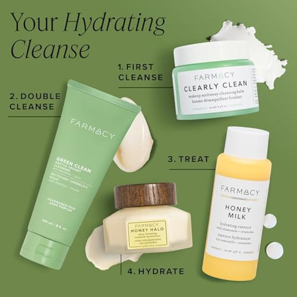 Farmacy Gentle Creamy Face Cleanser - Hydrating Facial Cleanser to Nourish + Help Remove Makeup + Impurities - Enriched with Aloe + Moringa Oil to Soothe, Purify + Refresh Skin - 150ml