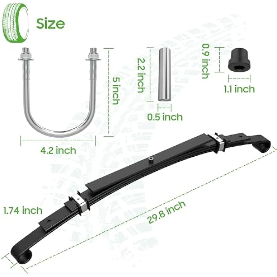 10L0L Golf Buggy Rear Heavy Duty 4-Leaf Spring Kit