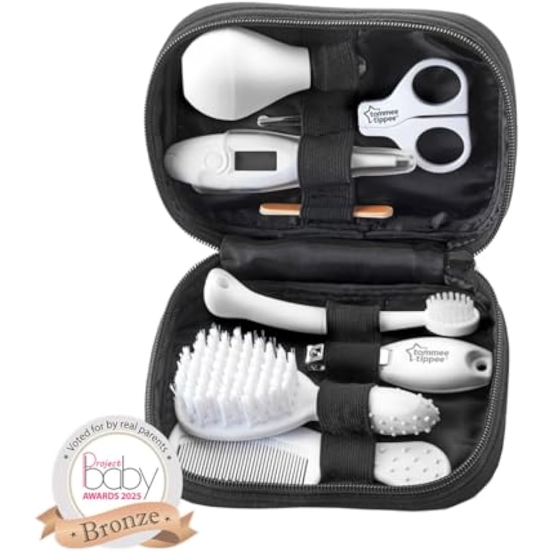 Tommee Tippee Baby Healthcare and Grooming Kit, 9X Essential Newborn Care Items for Home and Travel, Wipe-Clean and Waterproof Travel Case