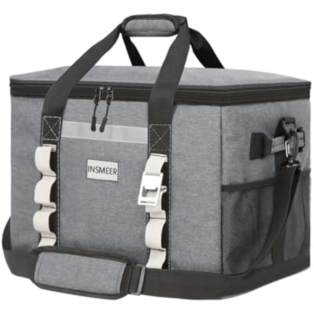 INSMEER Large Cooler Bag 65 Can, Soft Cooler Insulated 48L Foldable/Collapsible/Leakproof,with Opener&Removable Shoulder Strap, Portable Thermal Bag for Beach Picnic Grocery Shopping Camping
