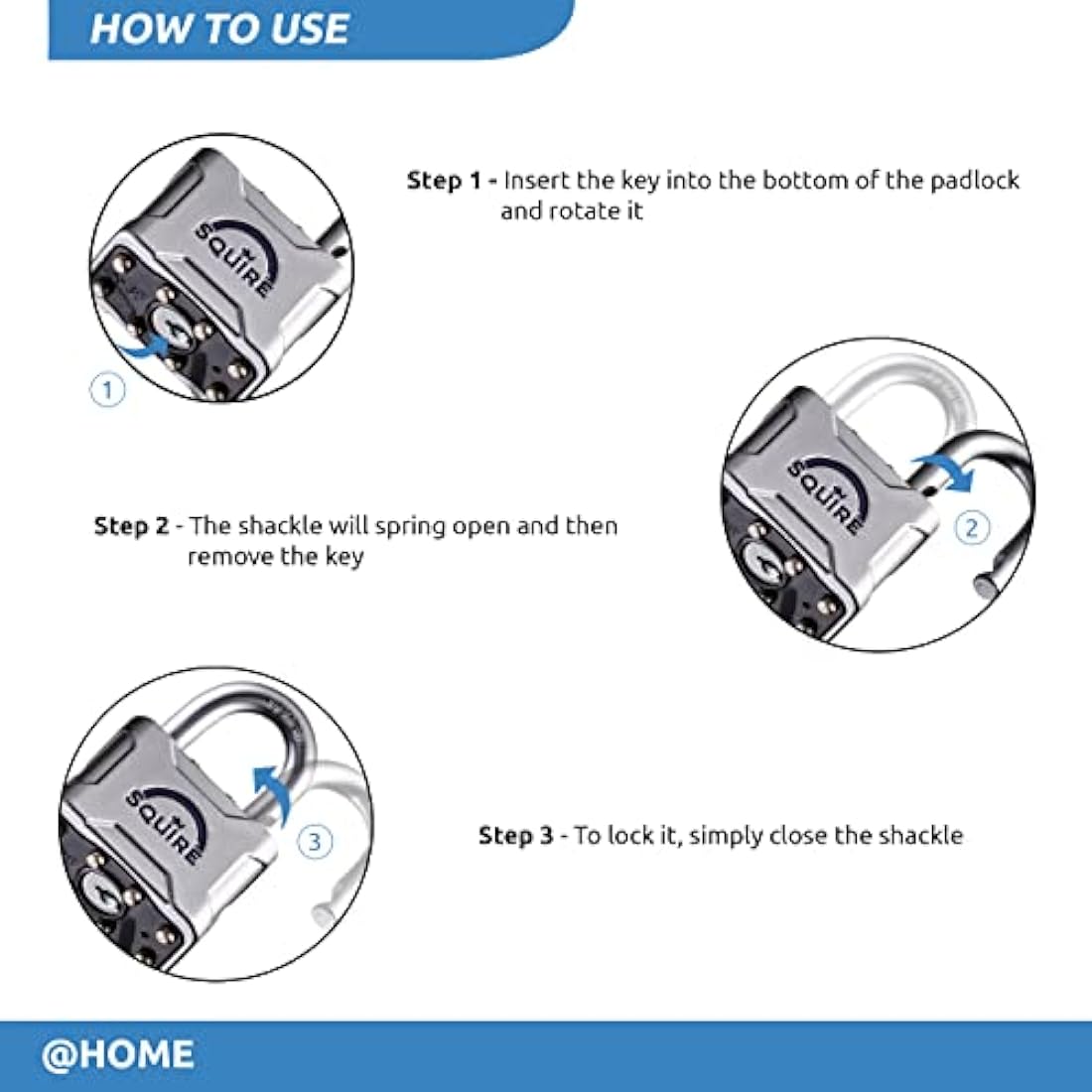 Squire Heavy Duty Padlock (Vulcan P4/40) - Toughest Open Shackle Vulcan Padlock - Steel Cast Alloy for Corrosion Resistance - Weatherproof Lock for Home, School & Shed (Silver, 40 mm)
