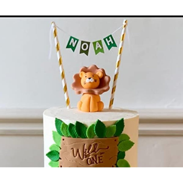 Edible Lion Cake Toppers-3D Sugar Fondant Animal Figure-Kids Birthday Decorations- Handmade Present