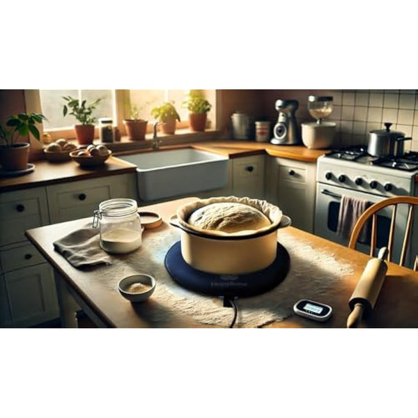 25W Heat Pad with Temperature Controller – 30cm Waterproof Mat for Fermentation, Fits Glass & Plastic Fermenters, Carboys, Buckets – Adjustable Temp 0-42°C, Includes NTC Probe & Holder