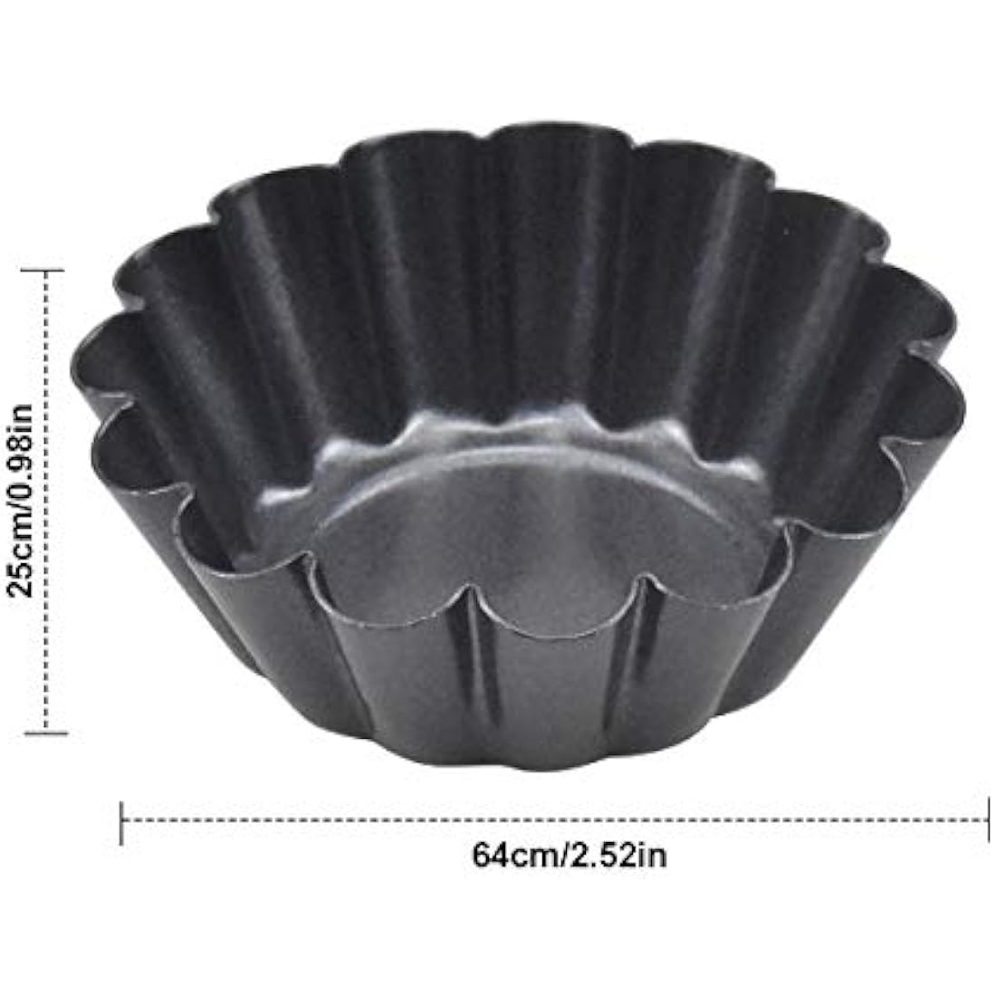 HQdeal 12 Packs Egg Tart Mold, Mini Carbon Steel Cake Muffin Moulds Tins Pans, Non-Stick Cupcake Cake Moulds, Pudding Moulds, Baking Cookie Moulds, Kitchen Reusable Baking Tools
