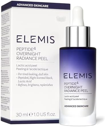ELEMIS Peptide4 Overnight Radiance Peel, Enriched with AHAs and Nourishing Botanical Oils, Multi-Tasking Daily Lactic Acid Peel Gently Exfoliates for a Brighter, Flawless-Looking Complexion, 30ml
