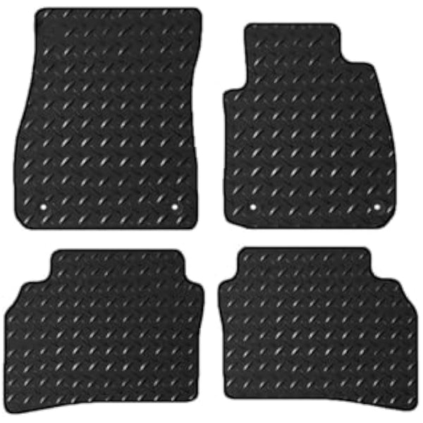 Lusso Floor Carpet Mats for Car | Tailored/Compatible to Vauxhall Insignia 2017 Onwards | Heavy Duty 3mm Rubber Car Mats | 4 - Piece Set (Black Edging)