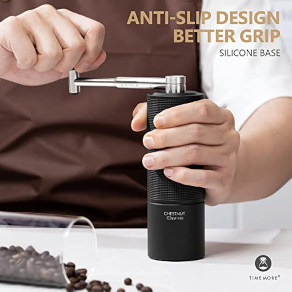 TIMEMORE Chestnut C3 ESP PRO Coffee Grinder Manual, Upgrade Integrated All-Metal Body, Hand Coffee Grinder with Folding Handle, for Espresso to French Press, Black