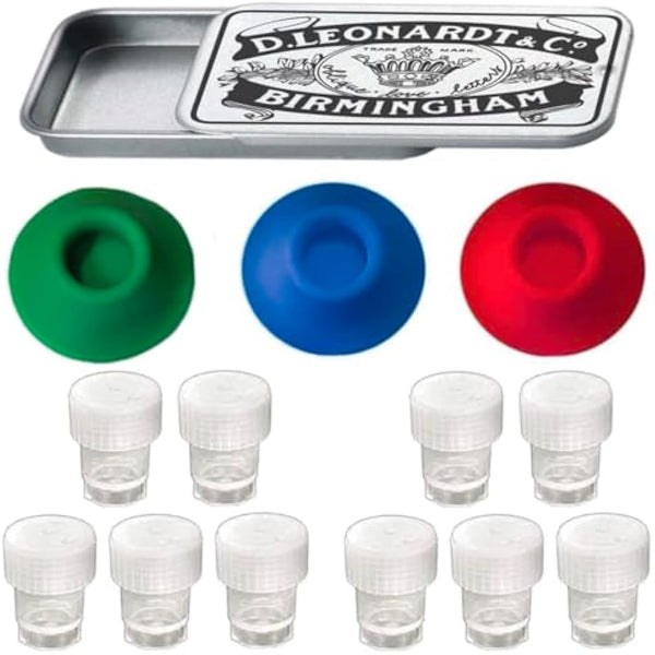 Ink Wells for Dip Pen & Calligraphy Nib Organizer a Set of Inkwells for Dip Pen Holder Nib Tin Storage - Empty Dinky Dip Ink Holder for Oblique Calligraphy Pen & Glass Dip Pen