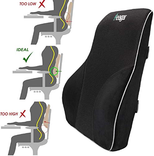 Feagar Lumbar Pillows Back Support Cushions Memory Foam Pillows for Car Seat Office Chair Home Sofa or Couch, Low Back Pillow Chair Cushions with