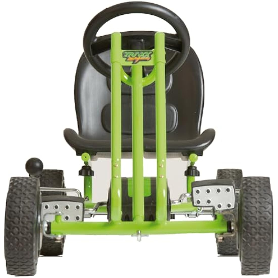 hauck Lightning, Green - Go Kart for Kids Age 4 to 8 up to 50 kg, Girls & Boy Ride-On Race Car with Rubber Tyres, Adjustable Seat, Handbrake, Sturdy Steel Frame