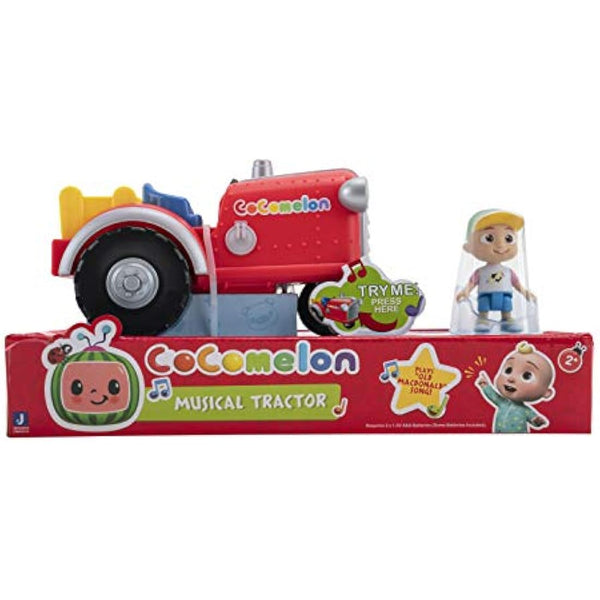 CoComelon Musical Tractor with Sounds & Exclusive 3-inch Farm JJ toy, Play a Clip of “Old MacDonald” song plus more Sounds and Phrases