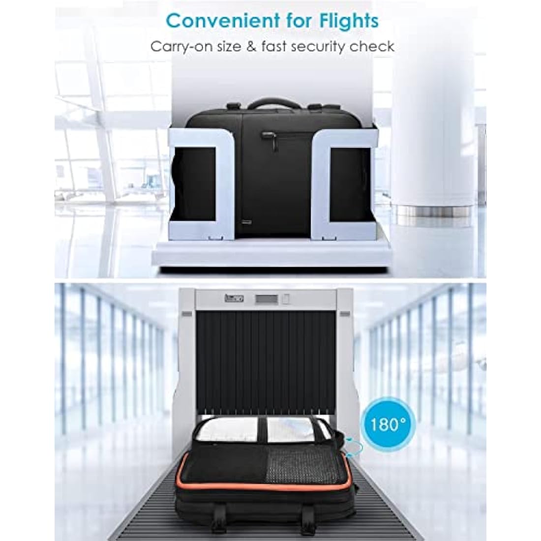 HOMIEE Easyjet Cabin Bags 22-40L Expandable Travel Backpack 45x30x17 Underseat Carry On Backpack Flight Approved Hand Luggage Suitcase 15.6 Inch Laptop Rucksack Fit Casual Daypack School Bag Black