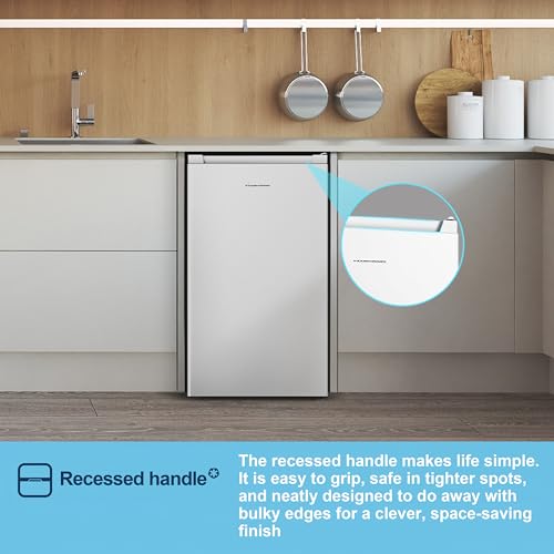 Fridgemaster MUR4545 Small Table Top 45cm Mini Fridge - 45 L - Mechanical Control with Adjustable Thermostat - Reversible Door - 39 dB Low noise - Broad Climate Design - White - E Rated