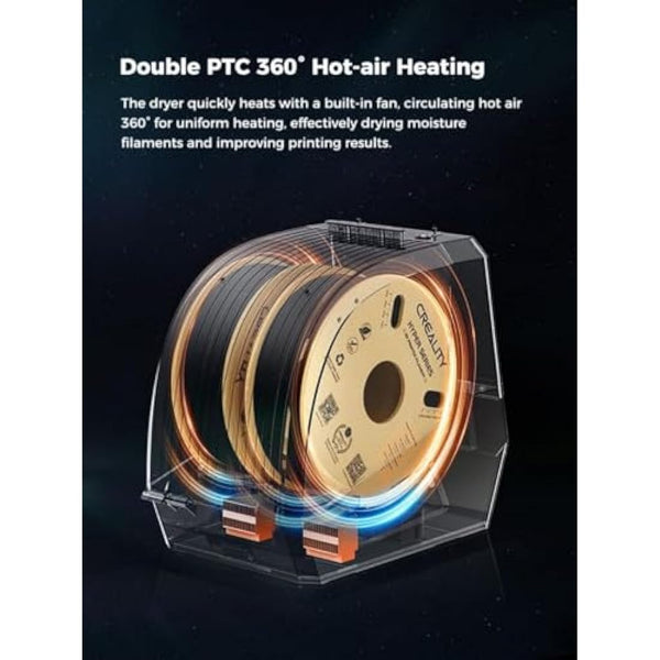 Creality Filament Space Dry Box Plus for 2 Pack Filament, Dust-Proof and Moisture-Proof, Storage Box Keeping Filaments Dry During 3D Printing, Filament Spool Holder Dryer