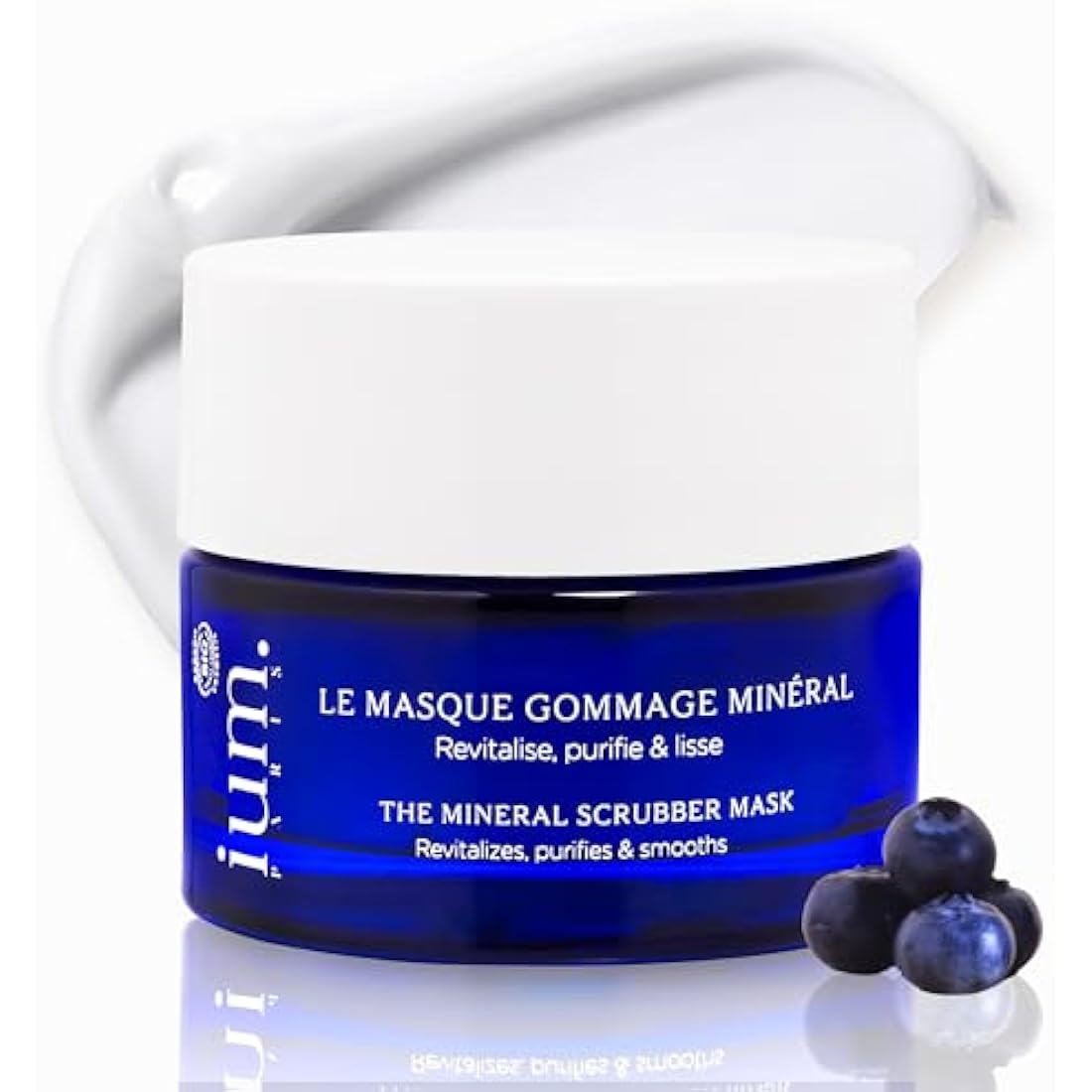 IUM Paris - 2-in-1 Face Mask & Exfoliating Face Scrub - 99% Natural Ingredients - Enriched with Silicon for Hydration and Regeneration - Organic, Vegan - Suitable for All Skin Types - 50ML