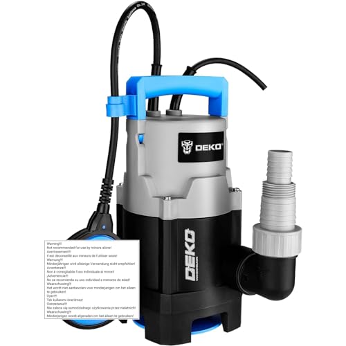 Water Pump: DEKO Submersible Water Pump 400W 10000L/H, Portable Water Sump Pump to Empty Pool, Water Drainage Pump for Clean and Dirty Water for Garden Pond, Pools and Ditches Float Switch