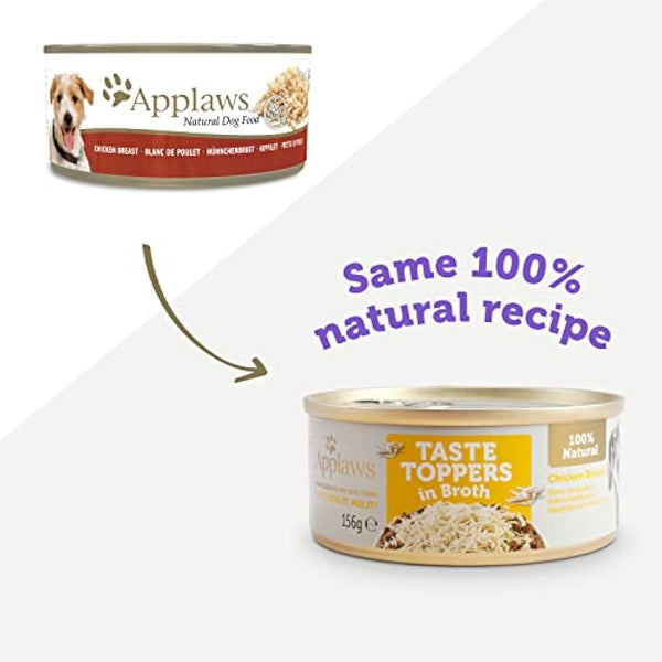 Applaws 100 Percent Natural Wet Dog Food, Chicken Breast in Broth 156 g Tin (Pack of 12)