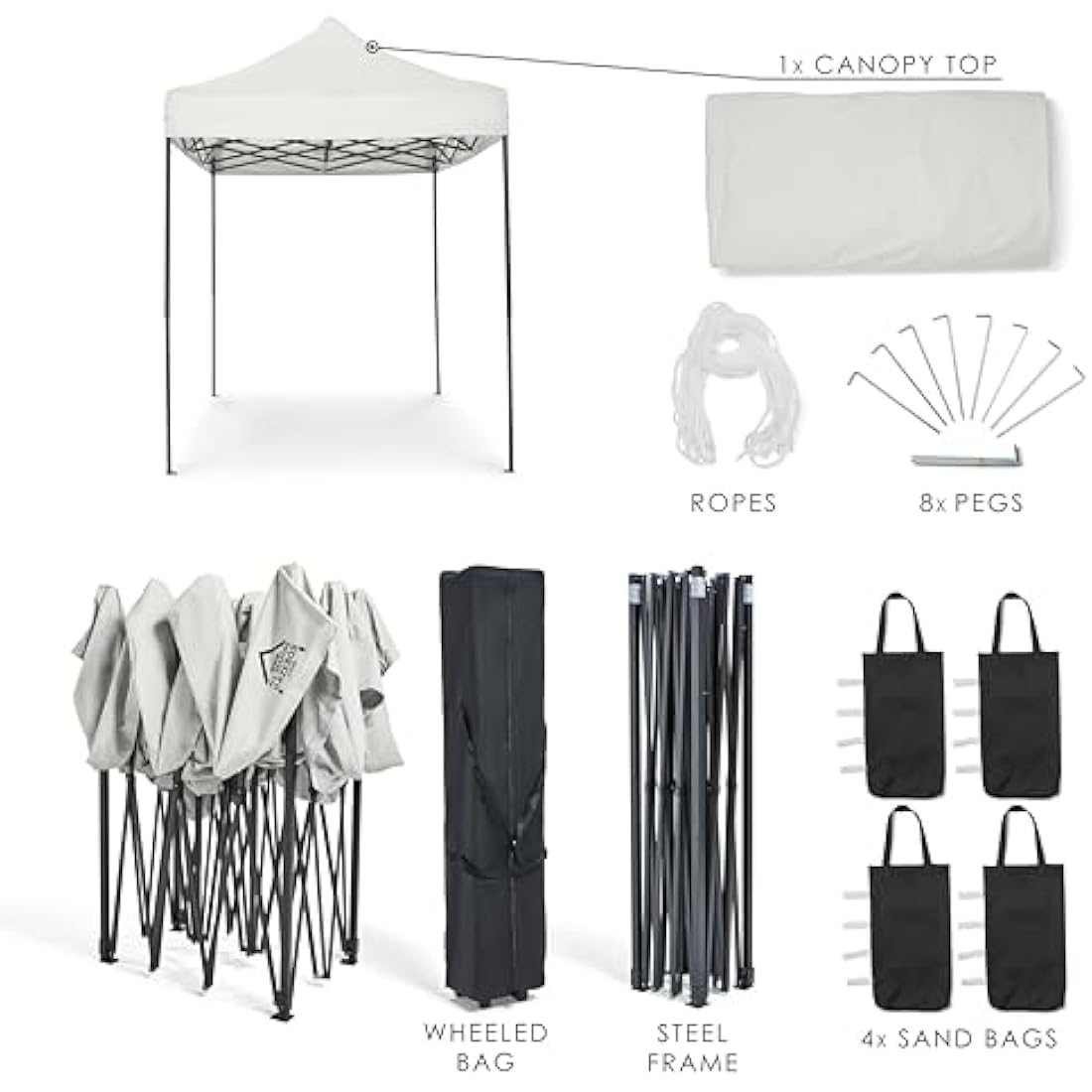 All Seasons Gazebos 3x2m Heavy Duty Fully Waterproof Pop up Gazebo With Accessory Pack - White
