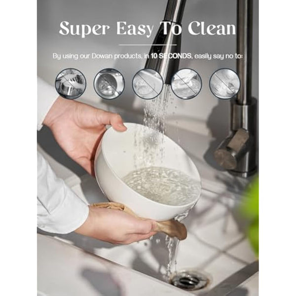 DOWAN Bowl Sets of 4, 1150ml Large Soup Bowls, Porcelain Deep Bowls for Ramen, Pasta, Salad, Mixed Fruit, Cereal, Microwave and Dishwasher Safe for Kitchen, Ø 17.8 cm