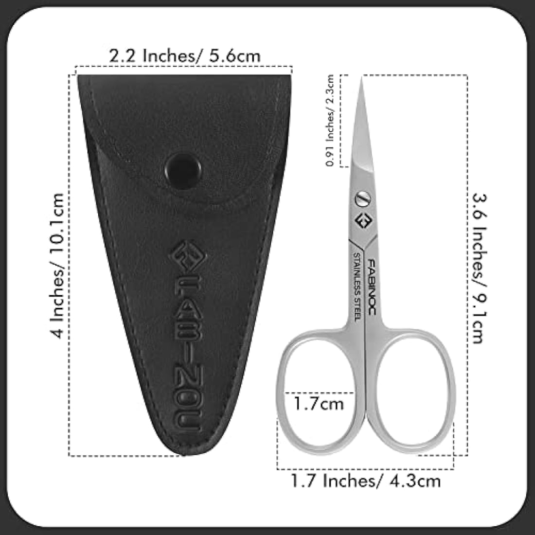 FABINOC® Curved Cuticle Scissors | German Quality Stainless Steel Multi-Purpose Sharp Manicure Scissors for Men & Women