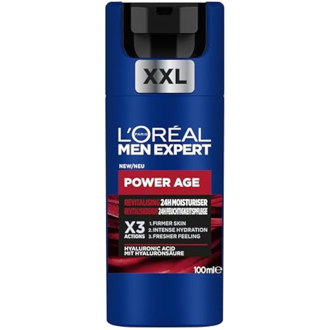 L'Oreal Men Expert Power Age Moisturiser, Hydrating & Revitalising Hyaluronic Acid Moisturiser for Men, designed for Ageing, Dry & Dull Skin 100ml, 1