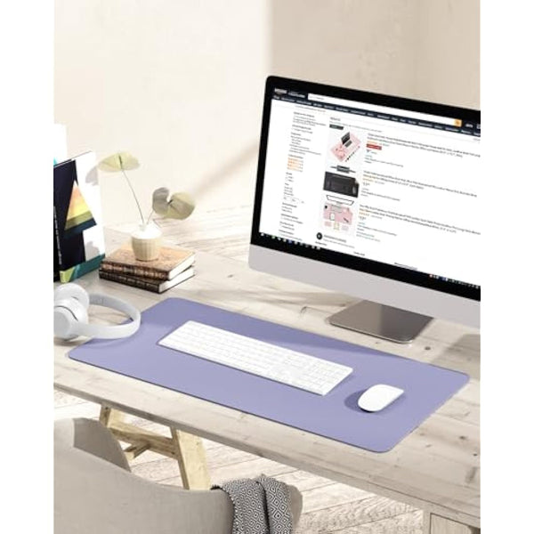 YSAGi Non-Slip Desk Pad, Waterproof PVC Leather Desk Table Protector, Ultra Thin Large Mouse Pad, Easy Clean Laptop Desk Writing Mat for Office Work/Home/Decor (80 x 40 cm, Lavender)