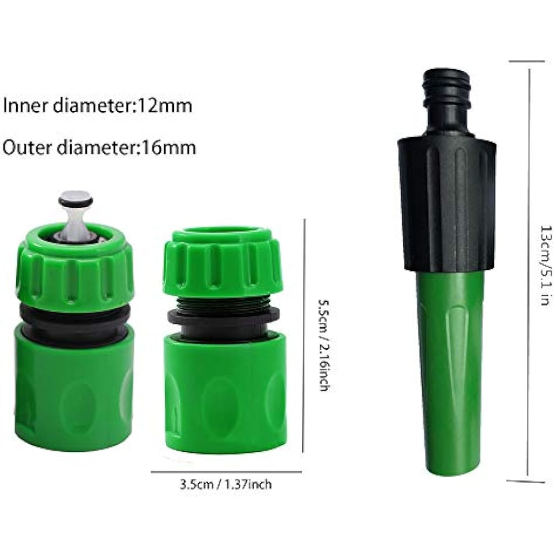 14Pack Hose Connector Kit - Join Garden Pipe (1 Nozzle, 1 Mixer Tap, 2 Waterstop, 2 Repair, 2 Double Male, 4 Hose End Quick)