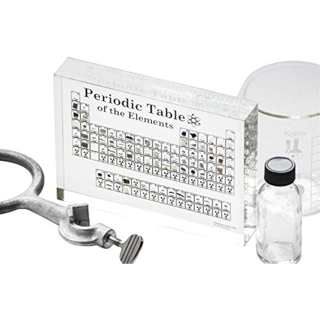 Engineered Labs Heritage Periodic Table of Elements, Made In USA, Acrylic Periodic Table With Real Samples