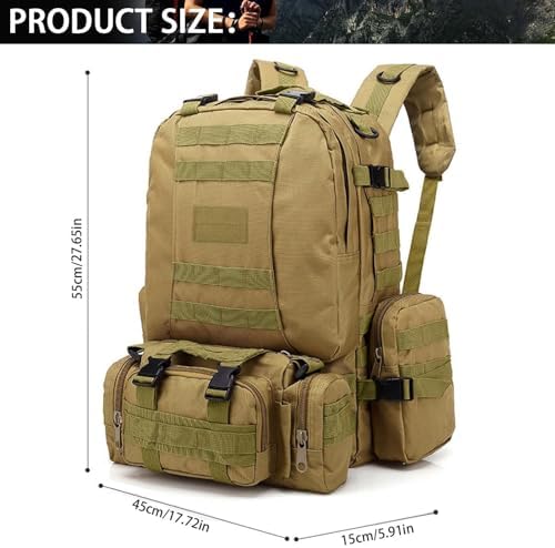 aiGear 55L Military Tactical Backpack | Lightweight Backpack Hiking Daypack | Rucksack with Molle System | for Outdoor Sports Trekking Hiking Travel Camping
