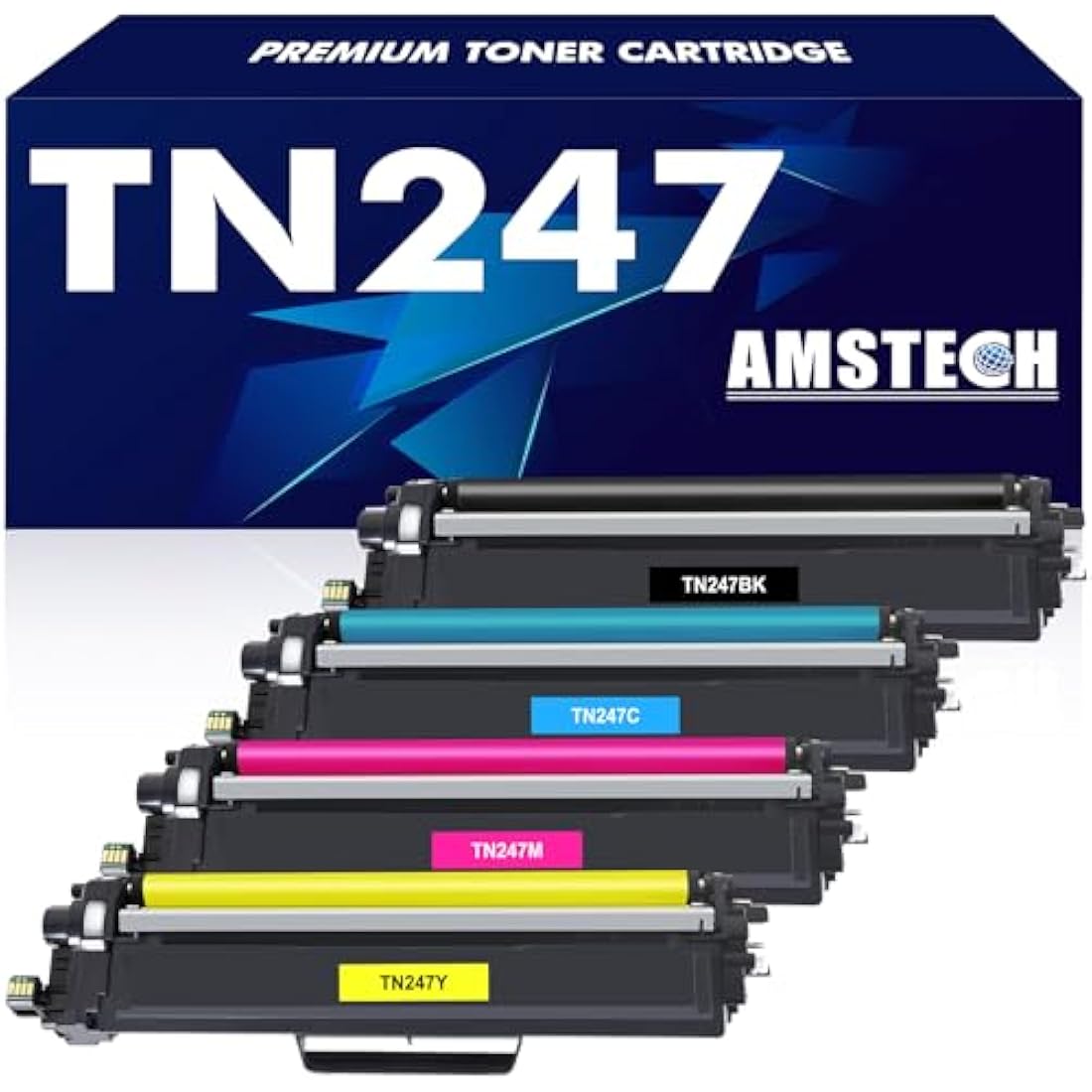 4-Packs Compatible for Brother TN-243CMYK Toner Value Pack TN247 Toner for Brother DCP-L3550CDW DCP-L3510CDW HL-L3230CDW HL-L3210CW MFC-L3750CDW MFC-L3770CDW TN243CMYK TN243BK TN243C TN243Y TN243M