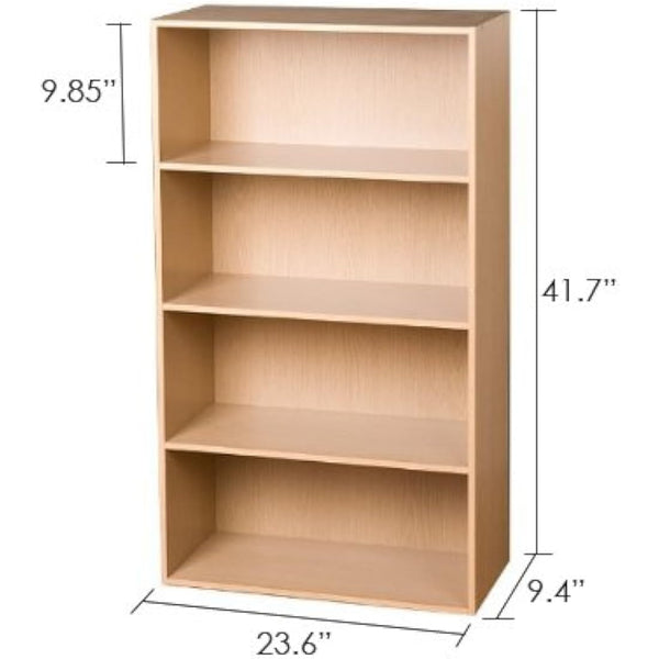 Furinno Pasir 4-Tier Open Shelf, Steam Beech