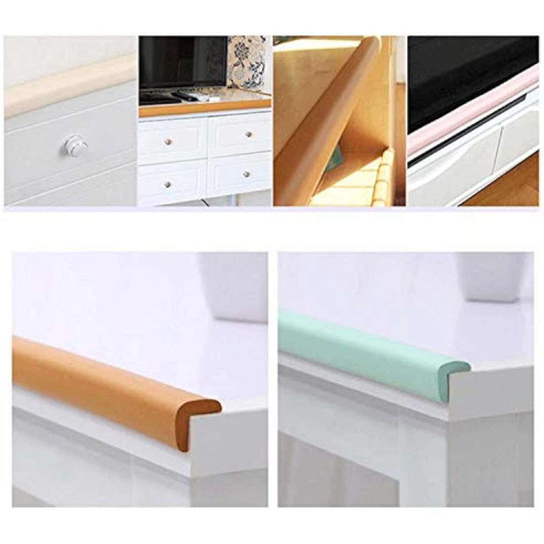 M2cbridge L Shape Extra Thick Furniture Table Edge Protectors Foam Baby Safety Bumper Guard (Pink(2m x 2))