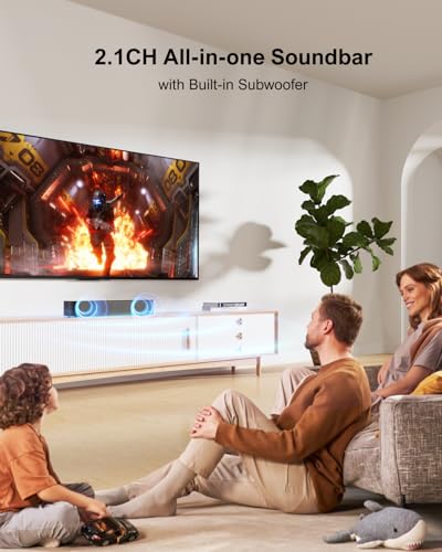 ULTIMEA 4.1ch Sound Bar for Smart TV with Subwoofer, App, Peak Power 200W, 2-in-1 Detachable Bluetooth 5.3 Soundbar, Bass Adjustable, 3 EQ Modes TV Sound Bar, ARC/Optical/Aux, Apollo S50 2025 Version