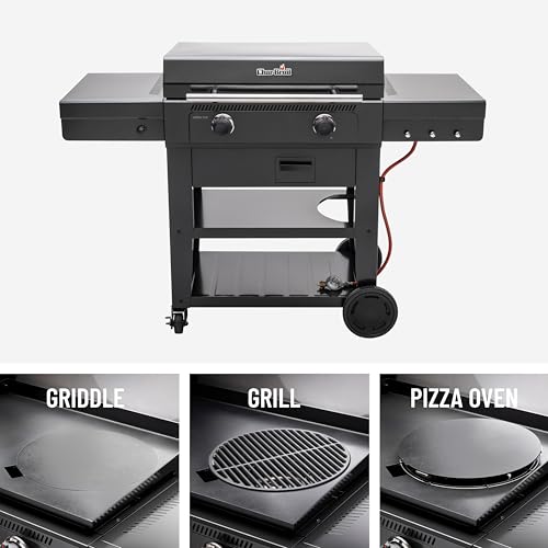 Char-Broil 140999 Griddle Gas BBQ, Cast Iron, 12.3 W, Black