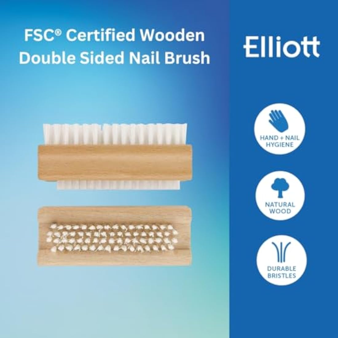 Elliott Double Sided Wooden Nail Brush