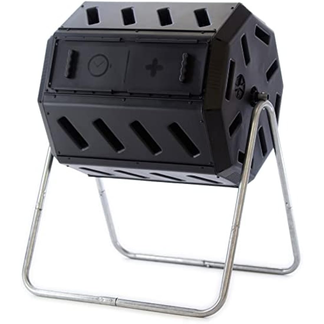 FCMP Outdoor IM4000 Double Chamber Tumbling Composter (Black), 37 gallon