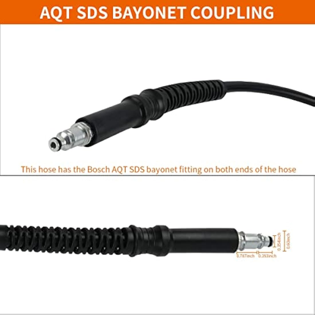 Fai Top 15M High Pressure Hose with Quick Connector Compatible for Bosch AQT High Pressure Washers (15M, Black)