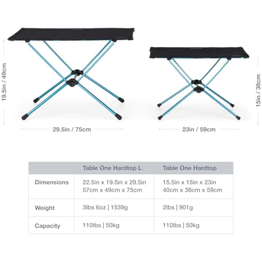 Helinox Table One Hardtop Large | Weather resistant, Lightweight and Collapsable, Portable, Outdoor Camping Table - Supports up to 50 kg in weight (Coyote Tan)