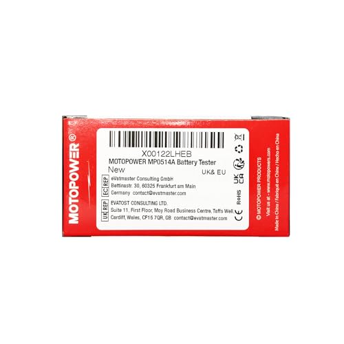 MOTOPOWER 12V Digital Battery Tester Voltmeter and Alternator Charging System Analyzer with LCD Display and LED Indication, Black Rubber Paint