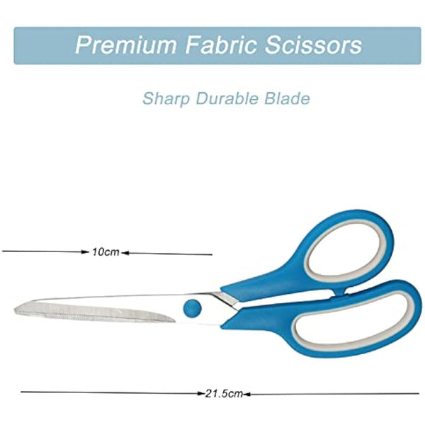 Rotary Cutter Set - Quilting Kit incl. 45mm Fabric Cutter, 5 Extra Rotary Blades, A2 Self Healing Cutting Mat, Acrylic Ruler and Sewing Clips, Scissors, Ideal for Crafting, Sewing, Patchworking