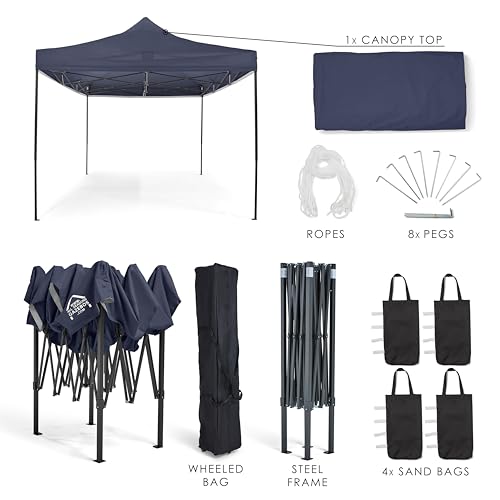 All Seasons Gazebos 3x4.5 Fully Waterproof Pop up Gazebo With Accessories - Metallic Grey